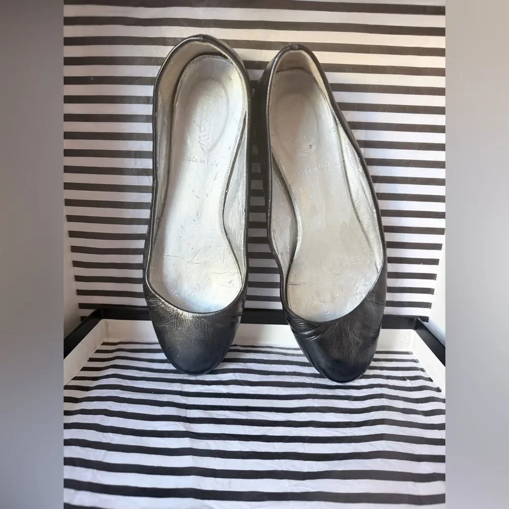 J. Crew Black Leather Ballet Flats